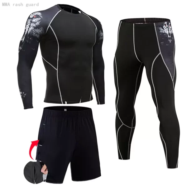 Men's Compression Sportswear Suits Gym Tights Training Clothes Workout Jogging Sports Set Running Rashguard Tracksuit For Men - Image 2
