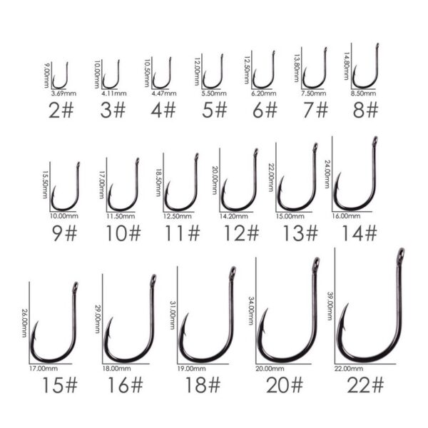 50pcs / 20pcs / Box Circle Eyed Fishing Hook Size 2-22# - Image 5
