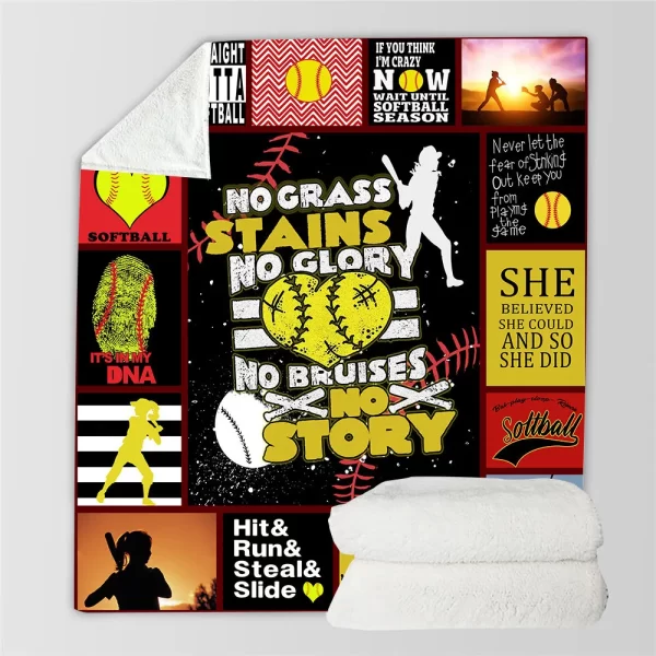 Baseball 3D Printed Plush Fleece Blanket