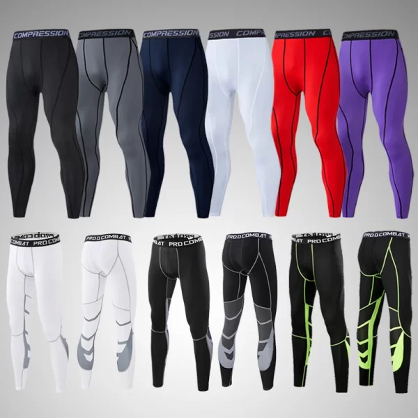 Men's Lycra Compression Pants Cycling Running Basketball Soccer Elasticity Sweatpants Fitness Tights Legging Trousers Rash Guard - Image 6