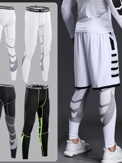 Men's Lycra Compression Pants Cycling Running Basketball Soccer Elasticity Sweatpants Fitness Tights Legging Trousers Rash Guard