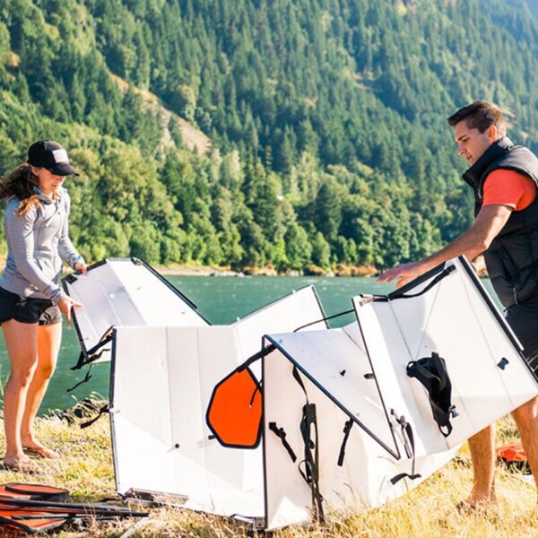 Hard Shell Canoe with Paddle - Image 3