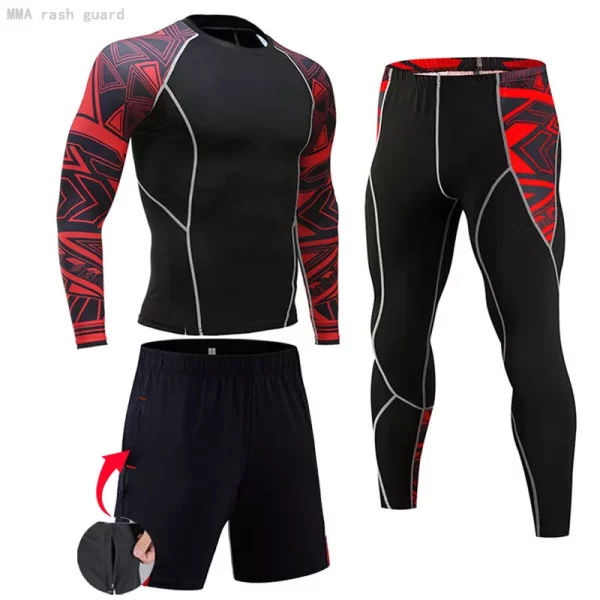 Men's Compression Sportswear Suits Gym Tights Training Clothes Workout Jogging Sports Set Running Rashguard Tracksuit For Men - Image 6