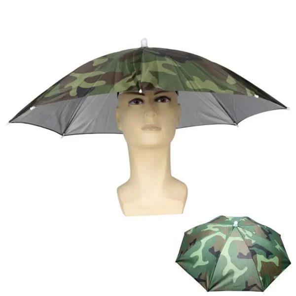 Portable Rain Umbrella Hat Foldable Outdoor Fishing Sunshade Waterproof Camping Headwear Beach Head Hats Fishing Hat 50/55/69CM - Image 4