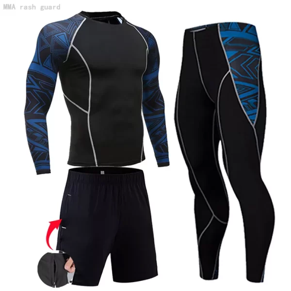 Men's Compression Sportswear Suits Gym Tights Training Clothes Workout Jogging Sports Set Running Rashguard Tracksuit For Men - Image 3