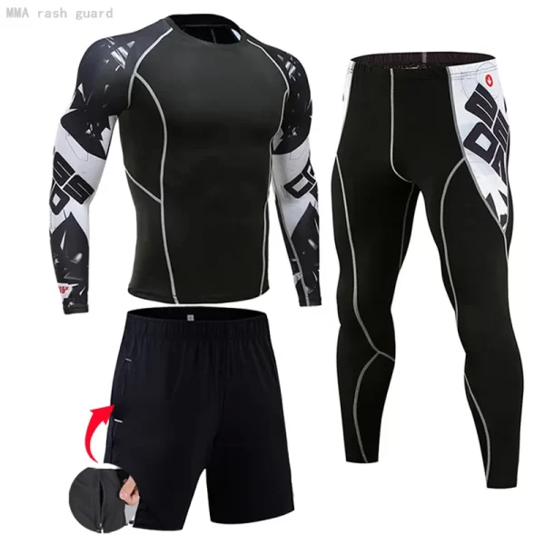 Men's Compression Sportswear Suits Gym Tights Training Clothes Workout Jogging Sports Set Running Rashguard Tracksuit For Men - Image 5