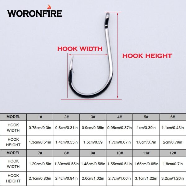 100C High Carbon Steel Fishhooks 50pcs/lot - Image 2