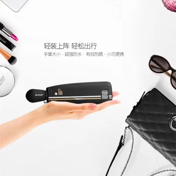 New Baseball Mini Umbrella Rain Women Ultralight Five Fold Sun Umbrella Girls Anti UV Parasol Clear Kids Umbrella Pocket - Image 3