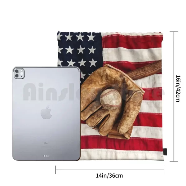 Vintage Baseball 1 Backpack Drawstring Bags Gym Bag Waterproof Baseball Sports Equipment Ball Glove Mitt Flag American - Image 3