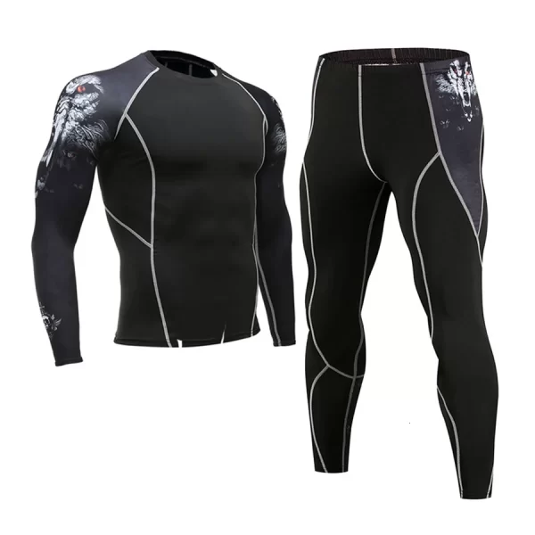 Men's Compression Sportswear Suits Gym Tights Training Clothes Workout Jogging Sports Set Running Rashguard Tracksuit For Men - Image 17