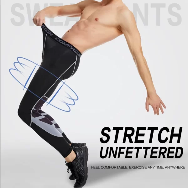 Men's Lycra Compression Pants Cycling Running Basketball Soccer Elasticity Sweatpants Fitness Tights Legging Trousers Rash Guard - Image 3