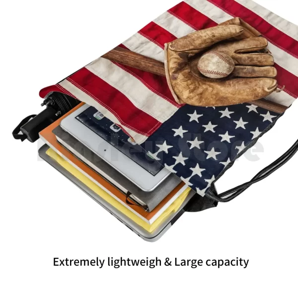 Vintage Baseball 1 Backpack Drawstring Bags Gym Bag Waterproof Baseball Sports Equipment Ball Glove Mitt Flag American - Image 5