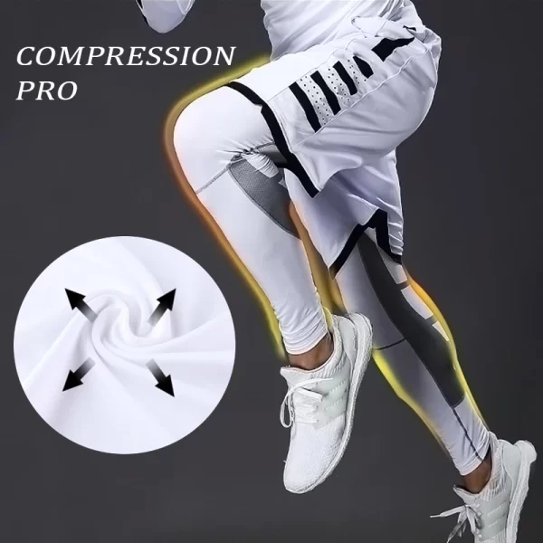 Men's Lycra Compression Pants Cycling Running Basketball Soccer Elasticity Sweatpants Fitness Tights Legging Trousers Rash Guard - Image 2