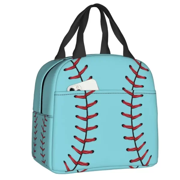Custom Abstract Baseball Flag Lunch Bag Women Thermal Cooler Insulated Lunch Box for Student School Work Food Picnic Tote Bags - Image 20