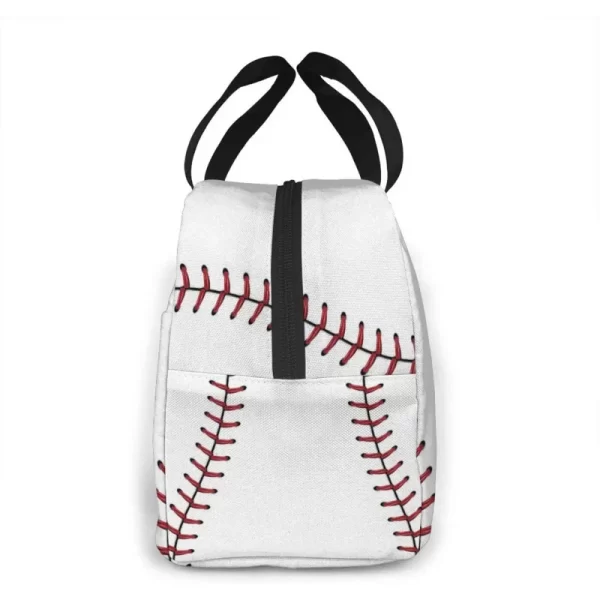 Baseball Lace Sport Insulated Lunch Portable Thermal Cooler Box Reusable Picnic Tote Bento Bag For Men Women Kids Work - Image 3
