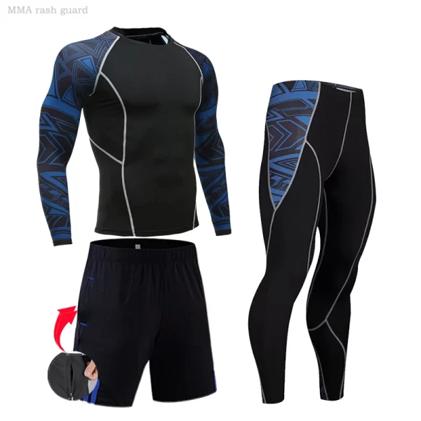 Men's Compression Sportswear Suits Gym Tights Training Clothes Workout Jogging Sports Set Running Rashguard Tracksuit For Men - Image 13