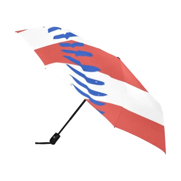 American Flag Baseball Anti-UV Automatic Umbrella Sun Rain Travel Umbrella  Compact UPF 50+ UV Protection - Image 2