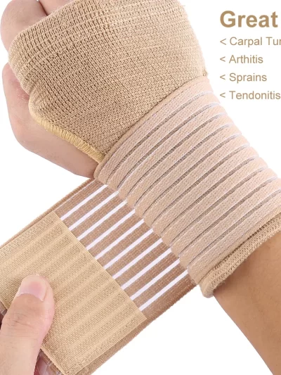 2pcs Elastic Bandage Wrist Guard Support Arthritis Gloves Sprain Band Wrist Protector Hand Brace Elastic Sports Safety Wristband