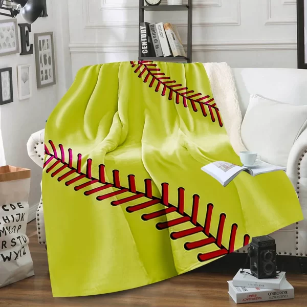 Baseball Plush Warm Blanket Outdoor Picnic Camping Air Conditioning Throwing Blanket Soft And Comfortable Sofa Bed Decoration - Image 5