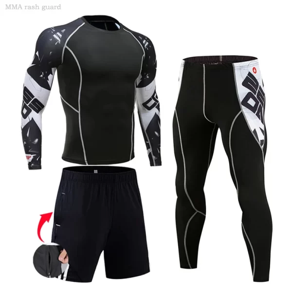 Men's Compression Sportswear Suits Gym Tights Training Clothes Workout Jogging Sports Set Running Rashguard Tracksuit For Men - Image 14