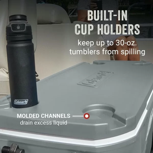Coleman 316 Series Insulated Portable Cooler with Heavy Duty Wheels, Leak-Proof Wheeled Cooler with 100+ Can Capacity - Image 4