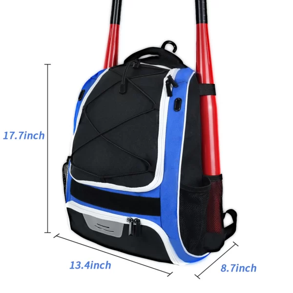 20-35L Baseball Bag T-Ball Softball Equipment Bag Gear Large Main Compartment For Helmet Accessories Separate Shoes Compartment - Image 5