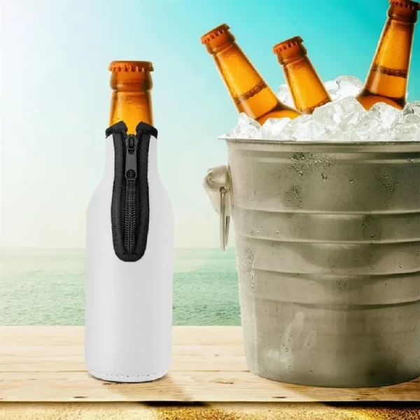 1pcs Beer Bottle Cooler Sleeves with Ring Zipper Collapsible Neoprene Insulators for 12oz 330ml Bottles Party Drink - Image 8