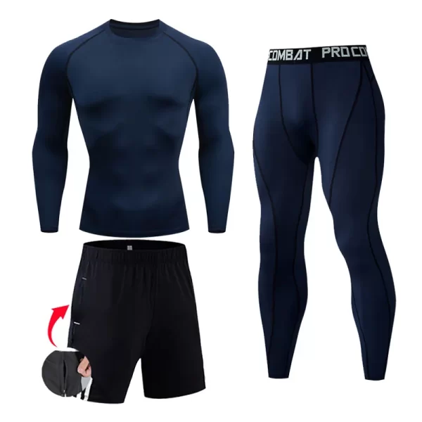 Men's Compression Sportswear Suits Gym Tights Training Clothes Workout Jogging Sports Set Running Rashguard Tracksuit For Men - Image 22