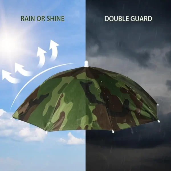 1/2/4PCS Portable Rain Umbrella Hat Army Green Foldable Outdoor Pesca Sun Shade Waterproof Camping Fishing Headwear Beach - Image 9