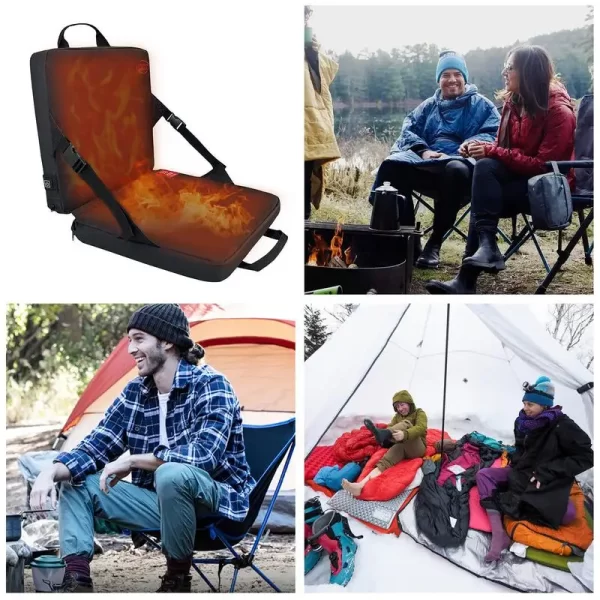 winter Heated Seats cushion Stadium Warm Chair Seat Portable Foldable Bleacher Seats with Back Support 3 Levels Heating cushion - Image 4