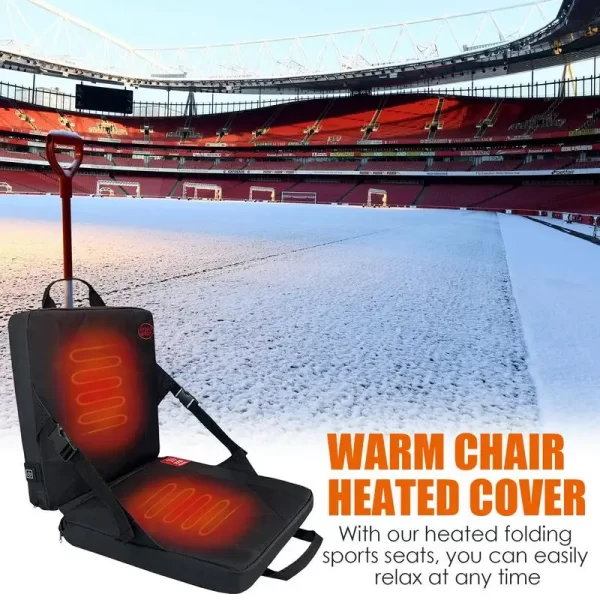 winter Heated Seats cushion Stadium Warm Chair Seat Portable Foldable Bleacher Seats with Back Support 3 Levels Heating cushion - Image 5