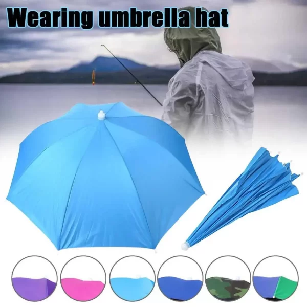 Portable Rain Umbrella Hat Foldable Outdoor Fishing Sunshade Waterproof Camping Headwear Beach Head Hats Fishing Hat 50/55/69CM - Image 2