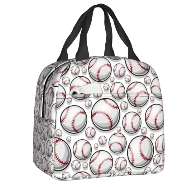 Custom Abstract Baseball Flag Lunch Bag Women Thermal Cooler Insulated Lunch Box for Student School Work Food Picnic Tote Bags - Image 13