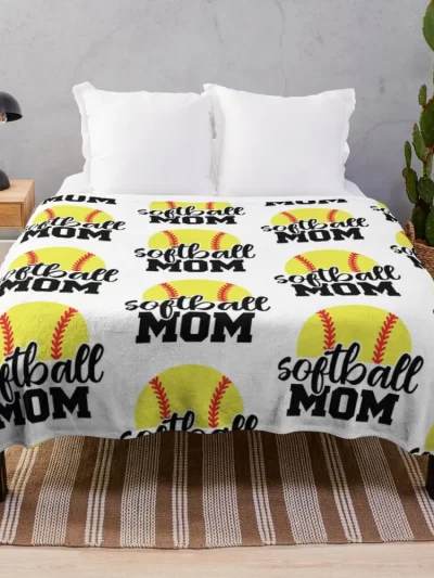 Softball Mom Sports Mom Throw Blanket Soft Blanket