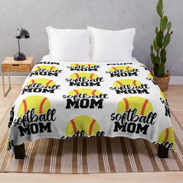 Softball Mom Sports Mom Throw Blanket Soft Blanket
