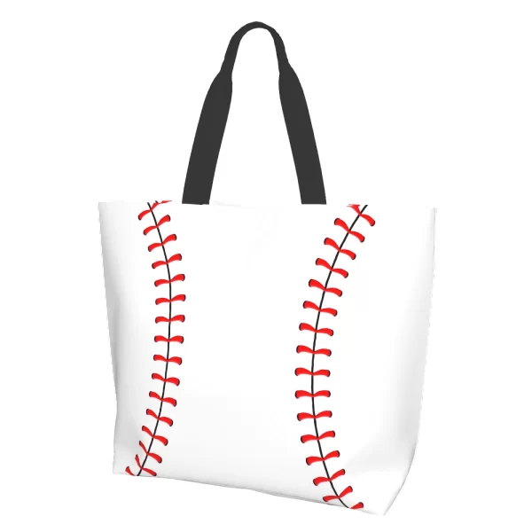 Baseball Extra Large Grocery Bag Reusable Tote Bag - Image 2
