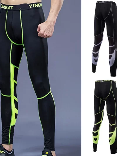 Men's Compression Pants Male Tights Leggings for Running Sport Fitness Quick Dry Fit Joggings Workout Gray Green Trousers