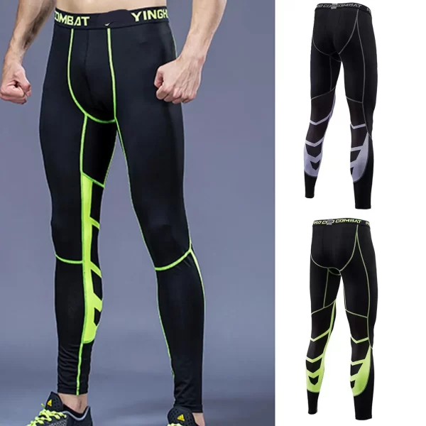 Men's Compression Pants Male Tights Leggings for Running Sport Fitness Quick Dry Fit Joggings Workout Gray Green Trousers