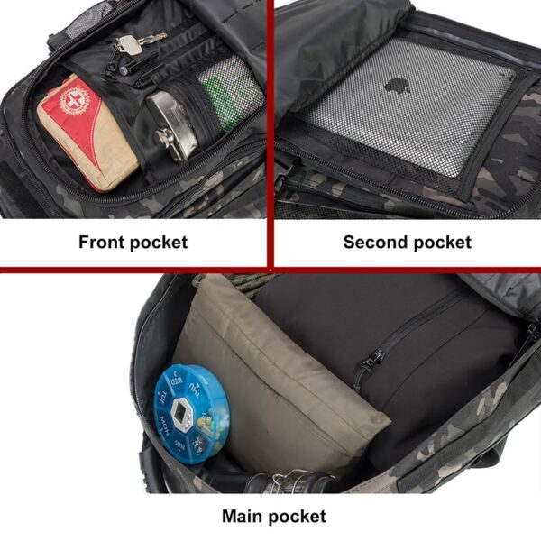 60L Military Tactical Backpack Army Molle Assault Rucksack 3P Outdoor Travel Hiking Rucksacks Camping Hunting Climbing Bags - Image 5
