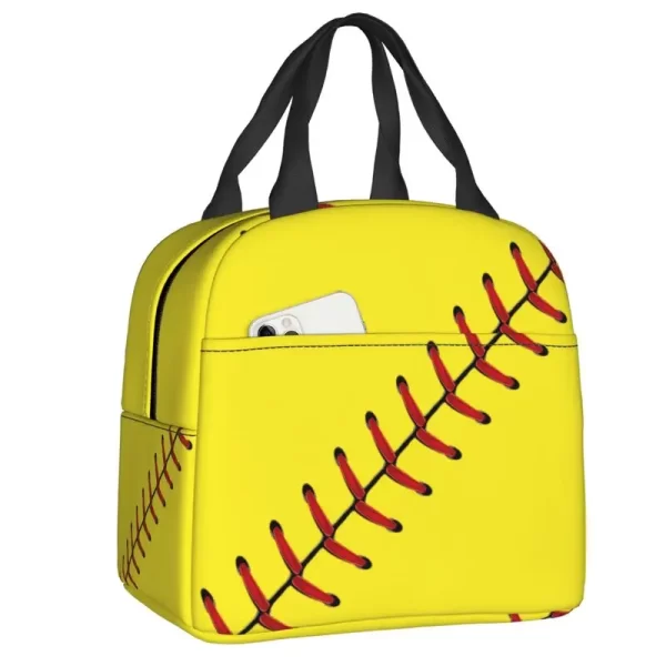 Custom Abstract Baseball Flag Lunch Bag Women Thermal Cooler Insulated Lunch Box for Student School Work Food Picnic Tote Bags - Image 8