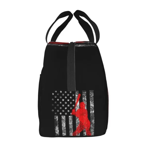 Custom American Baseball Lunch Bag Women Warm Cooler Insulated Lunch Container Box for Kids School Work Picnic Food Tote Bags - Image 2
