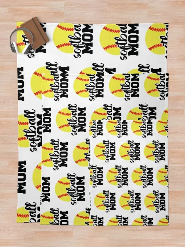 Softball Mom Sports Mom Throw Blanket Soft Blanket - Image 4