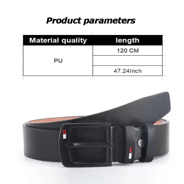 Mens PU Alloy Square Buckle Belts - Image 6