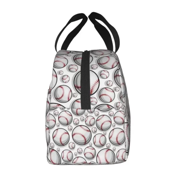 Baseball Softball Ball Pattern Lunch Box for Women Leakproof Thermal Cooler Food Insulated Lunch Bag Reusable Picnic Tote Bags - Image 2