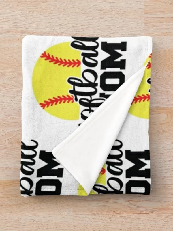 Softball Mom Sports Mom Throw Blanket Soft Blanket - Image 3