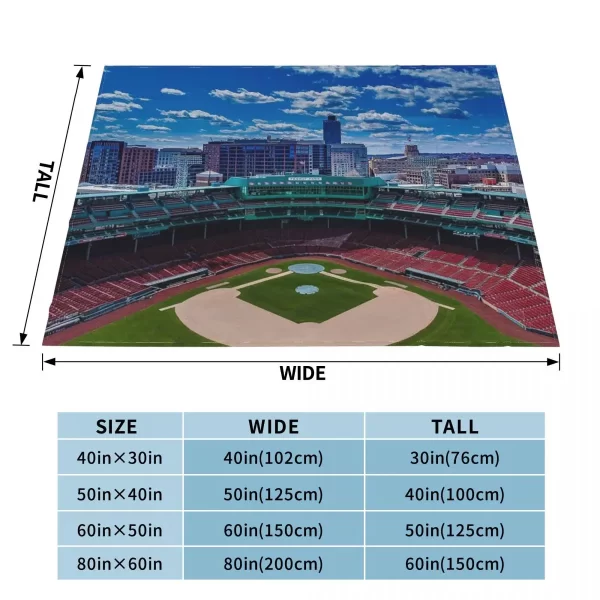 Fenway, Boston baseball stadium, ball field, outfield view, Boston Skyline, beantown Throw Blanket - Image 2
