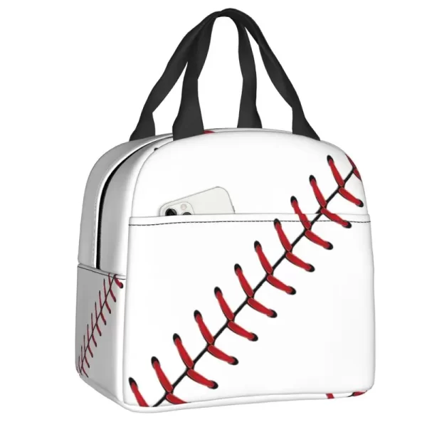 Custom Abstract Baseball Flag Lunch Bag Women Thermal Cooler Insulated Lunch Box for Student School Work Food Picnic Tote Bags - Image 10