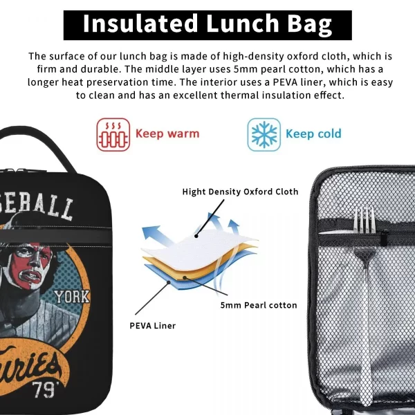 Baseball Furies The Warriors Insulated Lunch Bag Portable Meal Container Thermal Bag Tote Lunch Box School Travel Bento Pouch - Image 6