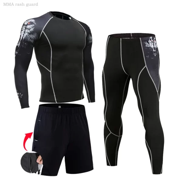 Men's Compression Sportswear Suits Gym Tights Training Clothes Workout Jogging Sports Set Running Rashguard Tracksuit For Men - Image 23