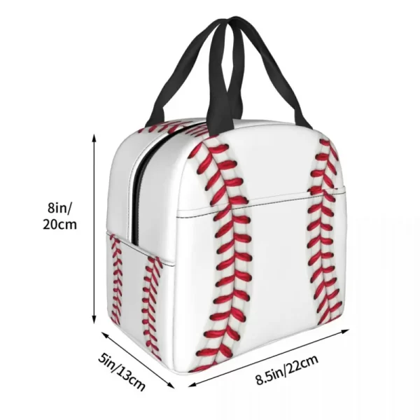 Baseball Lace Bag for Camping Travel Portable Picnic Insulated Cooler Thermal Lunch Box Women Kids Tote Container - Image 4